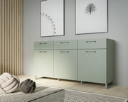 Sideboard SILBA Salbei 3 Türen 3 Schubladen