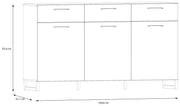 Sideboard SILBA Salbei 3 Türen 3 Schubladen