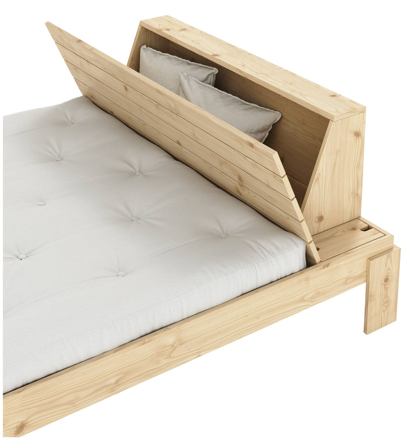 Massivholzbett Stauraumbett LAYERS BED HEADBOARD Kiefer natur 3 Größen