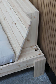 Massivholzbett Stauraumbett LAYERS BED HEADBOARD Kiefer natur 3 Größen