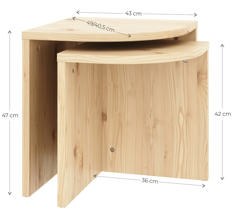 Beistelltisch-Set COMBINE Satztisch Hocker Kiefer natur von Karup