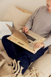 Laptop Tablet Beinauflage BFF Auflage Tablett mit Kissen Kiefer natur 