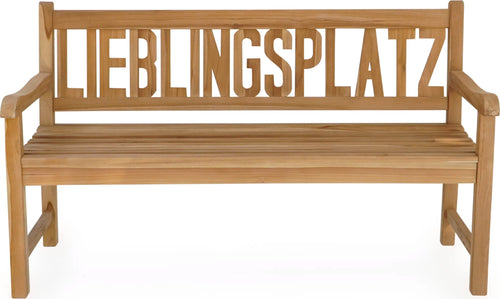 Teak Gartenbank LIEBLINGSPLATZ 150 cm 3-sitzig mit Armlehne