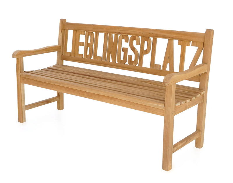 Teak Gartenbank LIEBLINGSPLATZ 150 cm 3-sitzig mit Armlehne