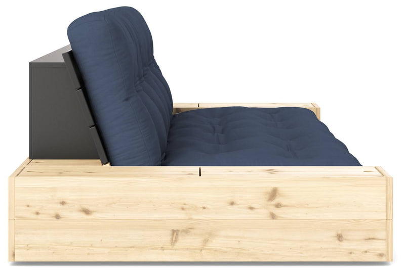 Schlafsofa Ausziehsofa BASE mit Seitenkästen Kiefer massiv lackiert Karup