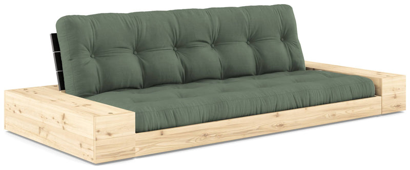 Schlafsofa Ausziehsofa BASE mit Seitenkästen Kiefer massiv lackiert Karup