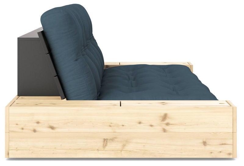 Schlafsofa Ausziehsofa BASE mit Seitenkästen Kiefer massiv lackiert Karup