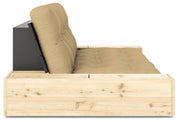Schlafsofa Ausziehsofa BASE mit Seitenkästen Kiefer massiv lackiert Karup