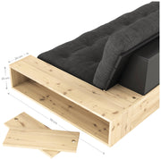 Schlafsofa Ausziehsofa BASE mit Seitenkästen Kiefer massiv lackiert Karup