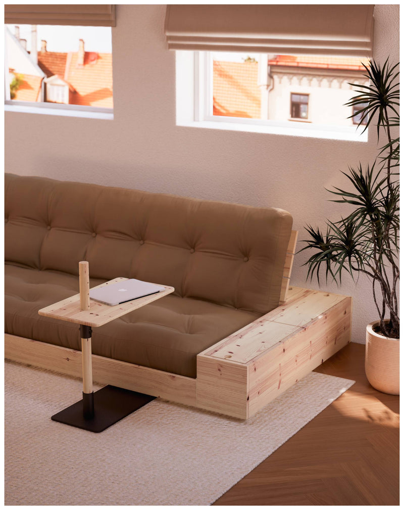 Schlafsofa Ausziehsofa BASE mit Seitenkästen Kiefer massiv lackiert Karup