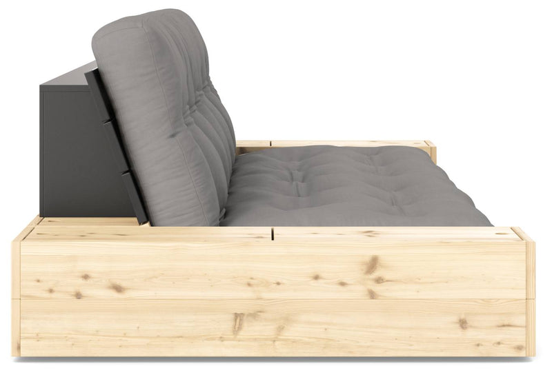 Schlafsofa Ausziehsofa BASE mit Seitenkästen Kiefer massiv lackiert Karup