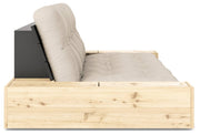 Schlafsofa Ausziehsofa BASE mit Seitenkästen Kiefer massiv lackiert Karup
