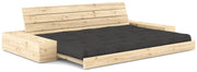 Schlafsofa Ausziehsofa BASE mit Seitenkästen Kiefer massiv lackiert Karup