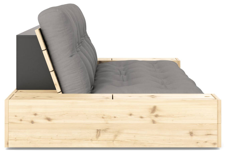 Schlafsofa Ausziehsofa BASE mit Seitenkästen Kiefer massiv lackiert Karup