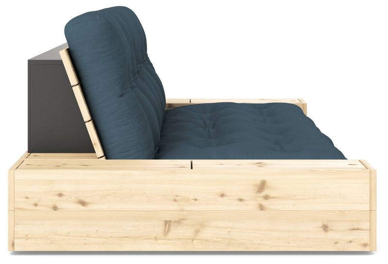 Schlafsofa Ausziehsofa BASE mit Seitenkästen Kiefer massiv lackiert Karup