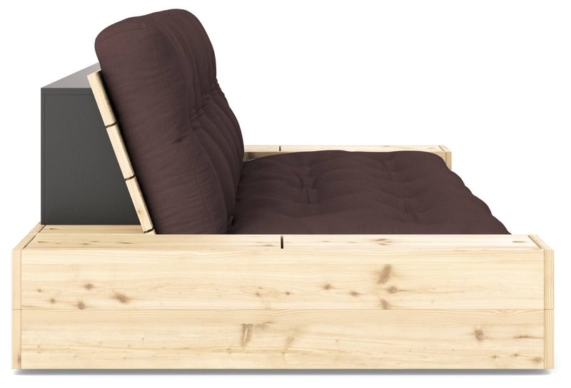 Schlafsofa Ausziehsofa BASE mit Seitenkästen Kiefer massiv lackiert Karup