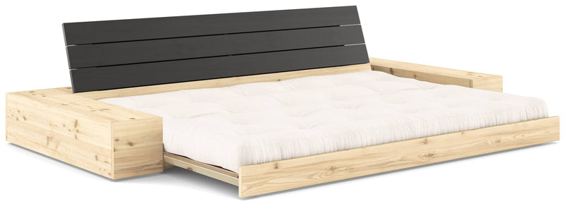 Schlafsofa Ausziehsofa BASE mit Seitenkästen Kiefer massiv lackiert Karup