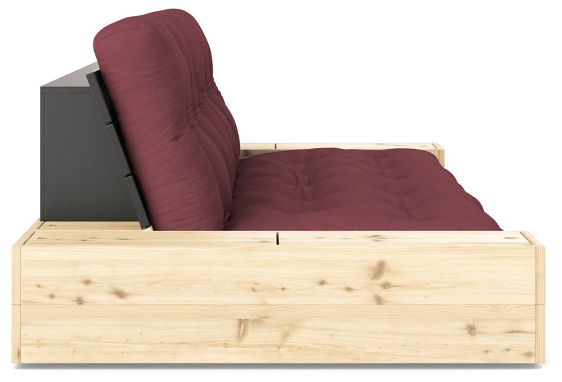 Schlafsofa Ausziehsofa BASE mit Seitenkästen Kiefer massiv lackiert Karup