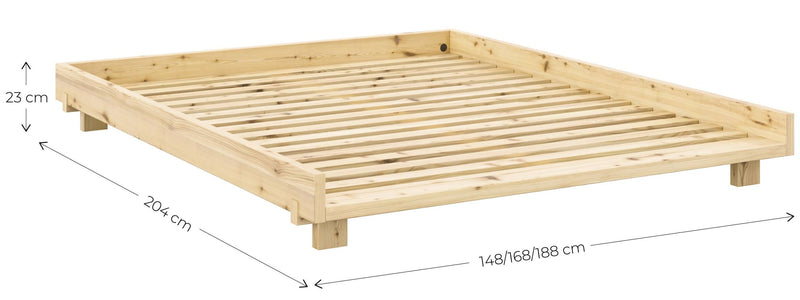 Massivholzbett Futonbett SOCIAL BED Kiefer natur in 3 Größen von Karup
