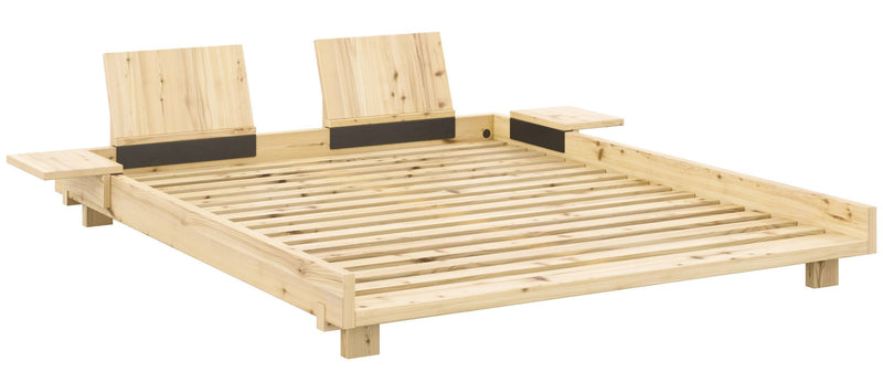 Massivholzbett SOCIAL BED 160 x 200 cm mit Rückenlehnen Kiefer natur 