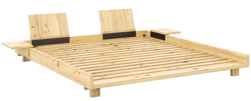 Doppelbett SOCIAL BED 180 x 200 cm mit Rückenlehnen Kiefer natur 