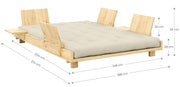 Schlafsofa Bett SOCIAL SOFA BED Kiefer natur mit Matratze und Lehne