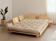 Schlafsofa Bett SOCIAL SOFA BED Kiefer natur mit Matratze und Lehne