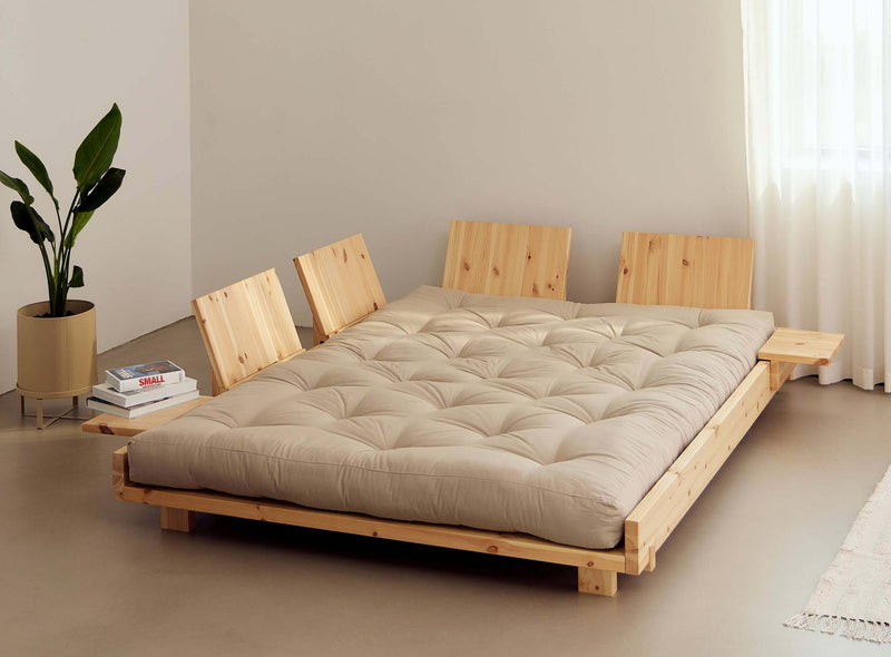 Schlafsofa Bett SOCIAL SOFA BED Kiefer natur mit Matratze und Lehne