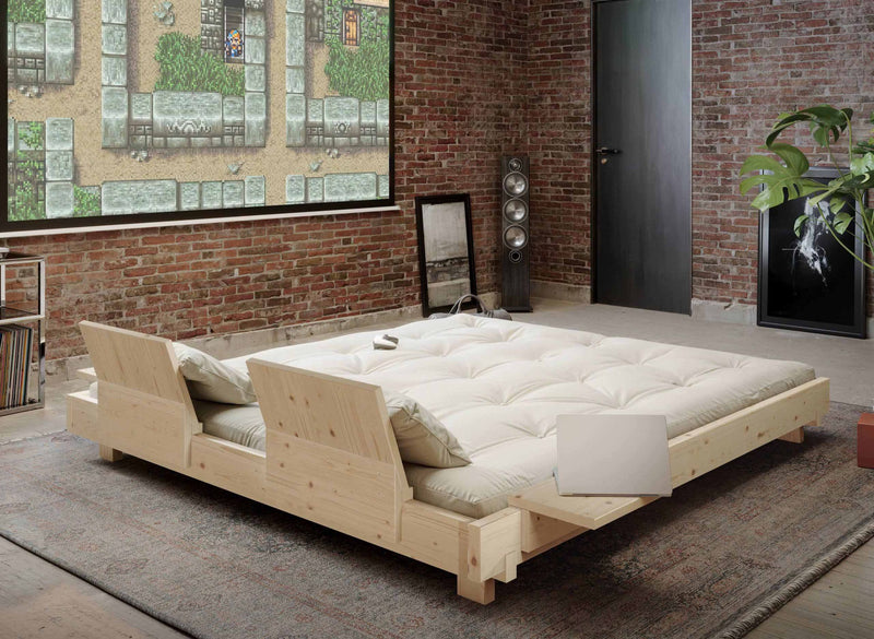 Schlafsofa Bett SOCIAL SOFA BED Kiefer natur mit Matratze und Lehne