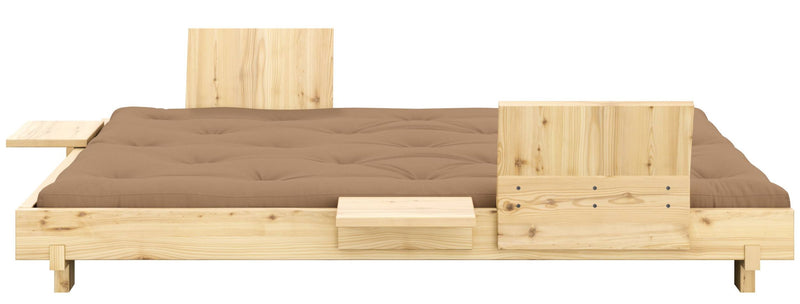 SOCIAL SOFA BED mit 2 Lehnen Polster in Mocca Kiefer natur 