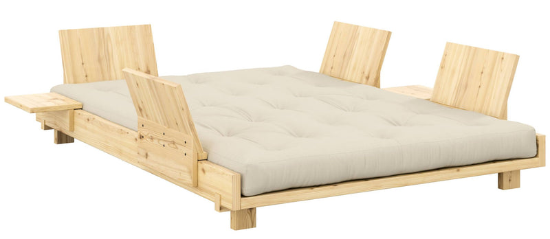 SOCIAL SOFA BED mit 4 Lehnen Polster in Beige Kiefer natur 