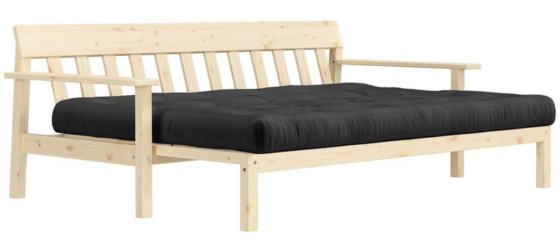 Schlafsofa UNWIND Polster Dark Grey Sofagestell Kiefer massiv