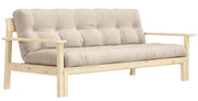 Schlafsofa UNWIND Polster Beige Sofagestell Kiefer massiv