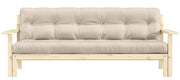Schlafsofa UNWIND Polster Beige Sofagestell Kiefer massiv