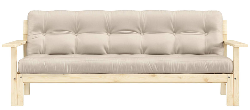 Schlafsofa UNWIND Polster Beige Sofagestell Kiefer massiv