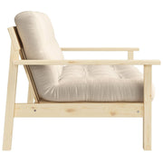 Schlafsofa UNWIND Polster Beige Sofagestell Kiefer massiv