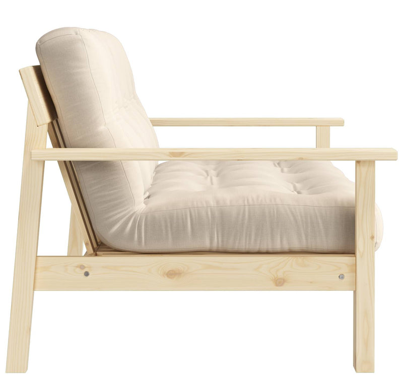 Schlafsofa UNWIND Polster Beige Sofagestell Kiefer massiv