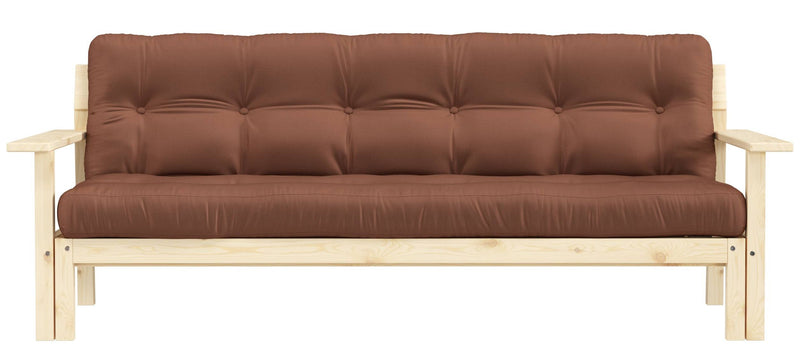 Schlafsofa UNWIND Polster Claybrown Sofagestell Kiefer massiv