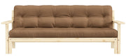 Schlafsofa UNWIND Polster Mocca Sofagestell Kiefer massiv