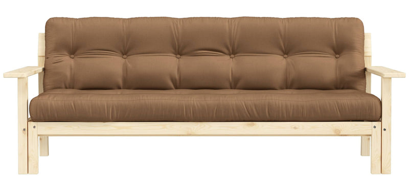 Schlafsofa UNWIND Polster Mocca Sofagestell Kiefer massiv