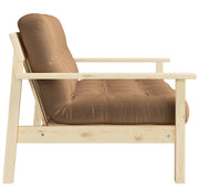 Schlafsofa UNWIND Polster Mocca Sofagestell Kiefer massiv