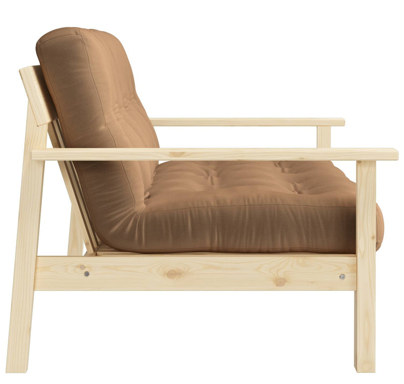 Schlafsofa UNWIND Polster Mocca Sofagestell Kiefer massiv