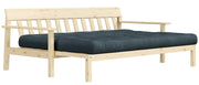Schlafsofa UNWIND Polster Petrol Blue Sofagestell Kiefer massiv