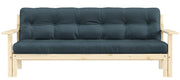 Schlafsofa UNWIND Polster Petrol Blue Sofagestell Kiefer massiv