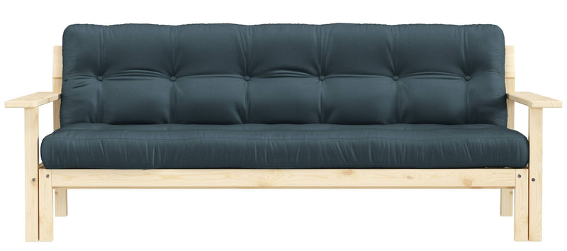 Schlafsofa UNWIND Polster Petrol Blue Sofagestell Kiefer massiv