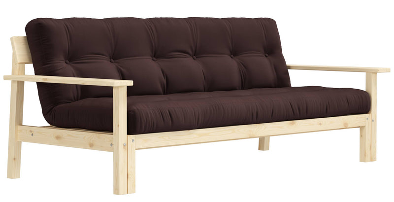 Schlafsofa UNWIND Polster Brown Sofagestell Kiefer massiv