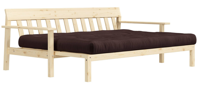 Schlafsofa UNWIND Polster Brown Sofagestell Kiefer massiv