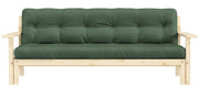 Schlafsofa UNWIND Polster Olive green Sofagestell Kiefer massiv