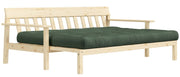 Schlafsofa UNWIND Polster Olive green Sofagestell Kiefer massiv