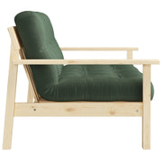 Schlafsofa UNWIND Polster Olive green Sofagestell Kiefer massiv